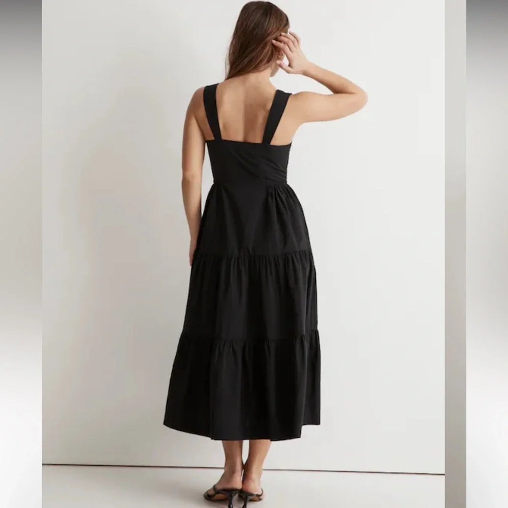 Madewell Button Front Tiered Midi Dress - Picture 3 of 8